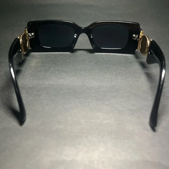 Versace Black Sunglasses with Gold Accents - Picture 3 of 5
